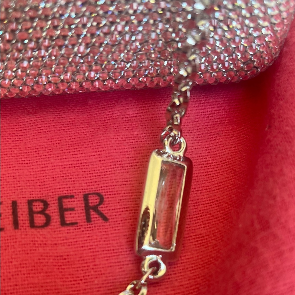 Judith Leiber Sparkling Silver Clutch. 6.5x3.5 - Picture 7 of 9